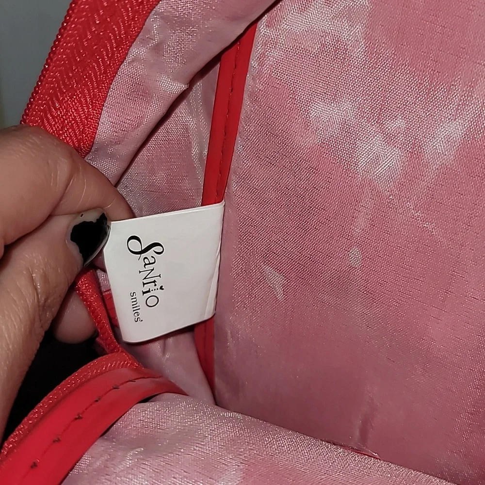 Hello kitty backpack red plaid kitty cat vintage Sanrio Smiles Pyramid